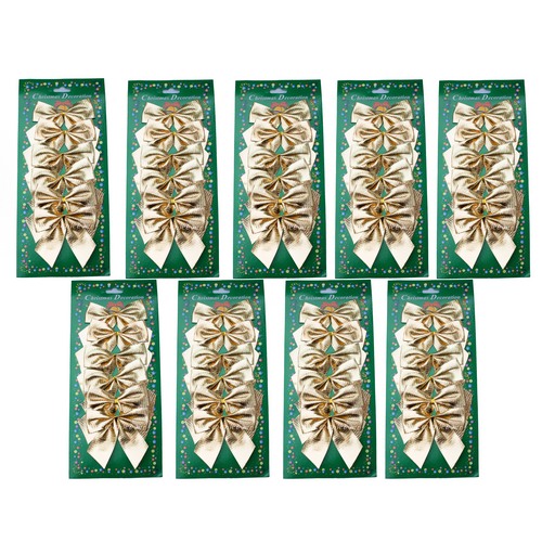 54 kleine Schleifen gold Weihnachten Weihnachtsschleifen Schleife Christbaum 7,5cm - zum Schließen ins Bild klicken